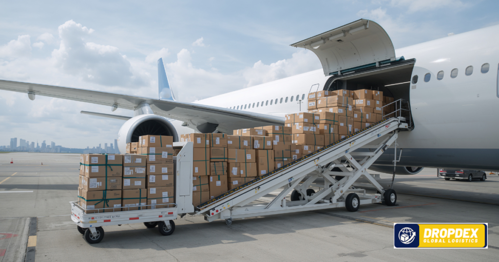 Loading Air cargo in plane for air cargo services